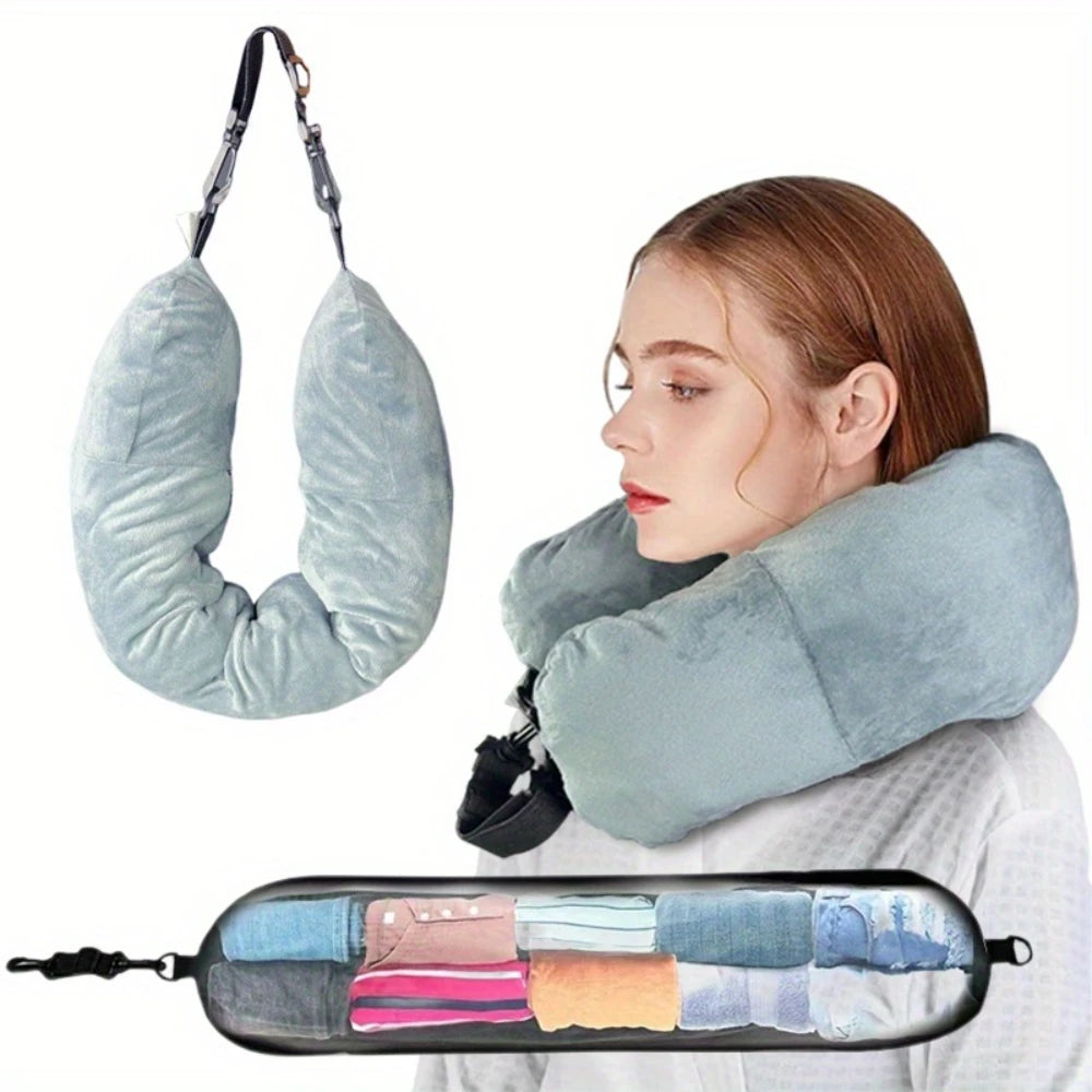 Travel Pillow With Storage Pouch